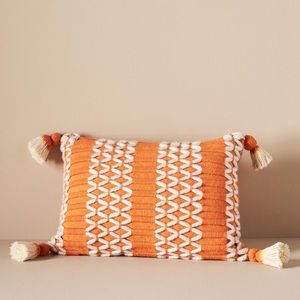 Anthropologie Viola Orange Pom Pom Pillow